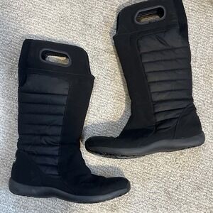 Patagonia Fiona Winter Boots Womens Size 6.5 PrimaLoft Black Tall High Quilted